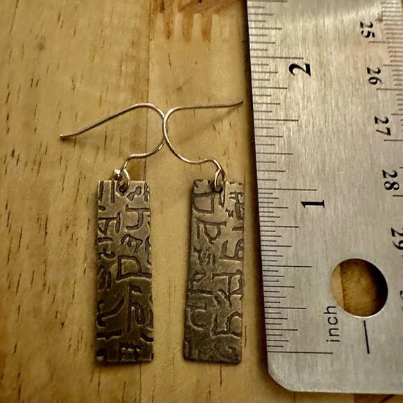Jody Coyote artisan metal (brass) drop earrings - Picture 1 of 2